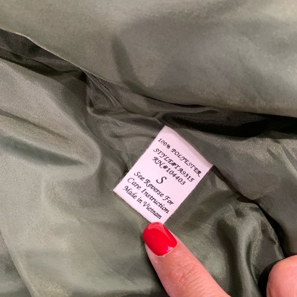 Mine Olive Green Bomber Jacket Size Small - Picture 3 of 4